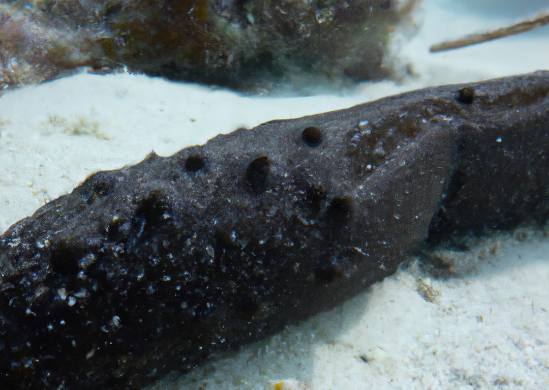 Close-up of Lumpy Sea Cucumber on Ocean Floor - Free Images, Stock Photos and Pictures on Pikwizard.com