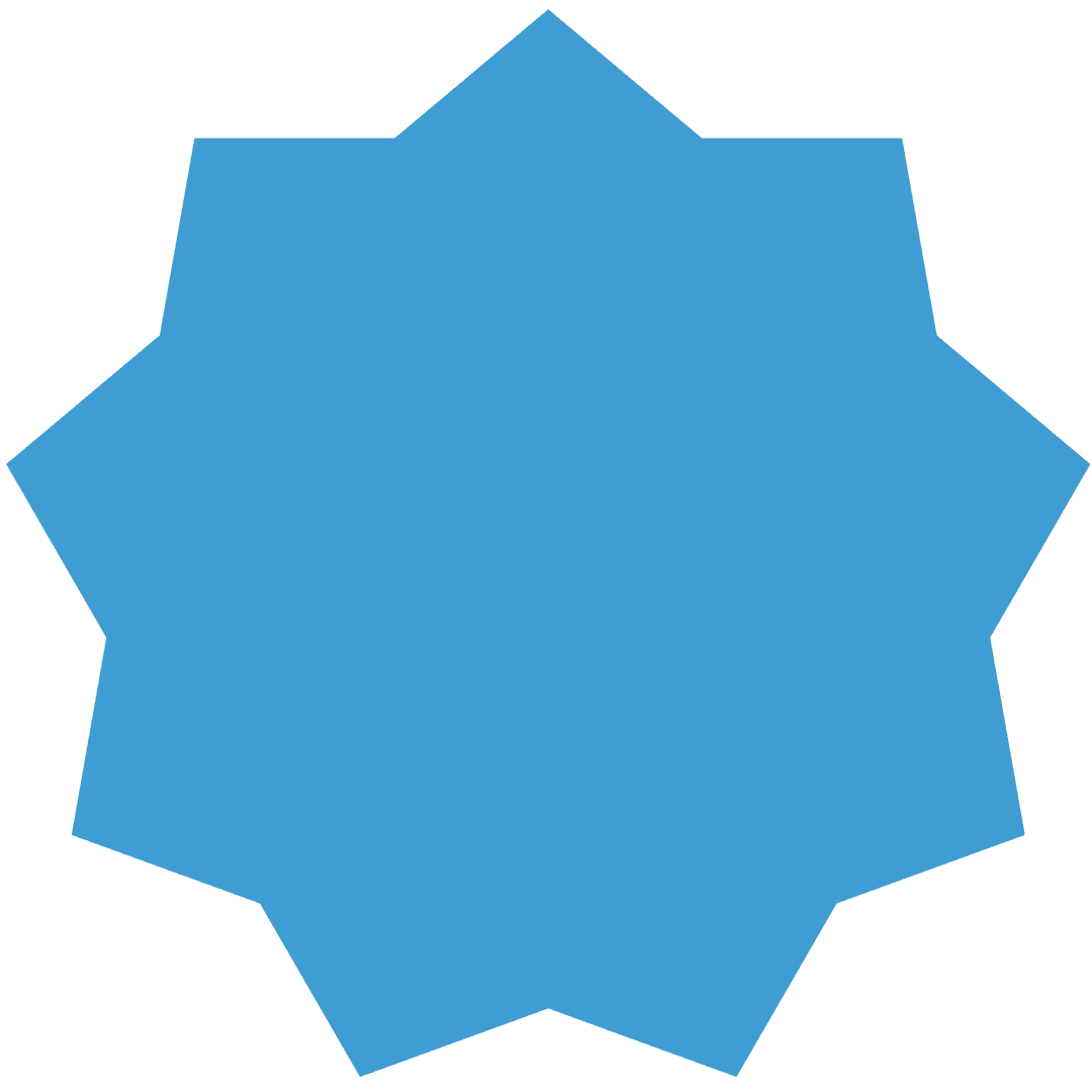 Blue Star-Shaped Banner with Transparent Background