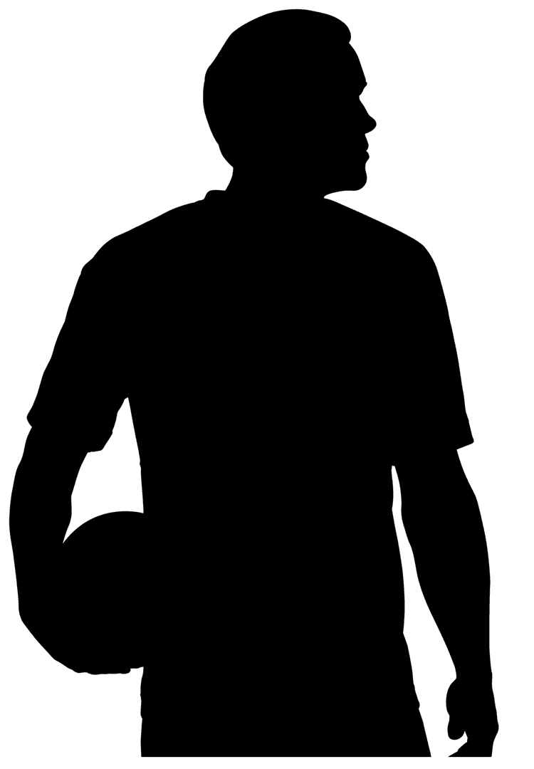 Man Holding Ball on Transparent Background for Sports and Team Imagery