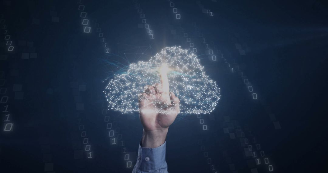 Innovative Interface with Holographic Cloud Brain Representing AI