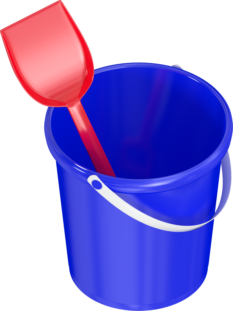 Transparent Blue Bucket with Red Shovel Isolated on White - Download Free Stock Images Pikwizard.com