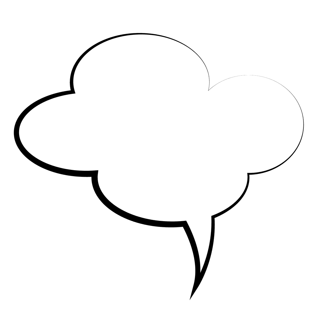 Transparent Speech Bubble Silhouette on Clear Background