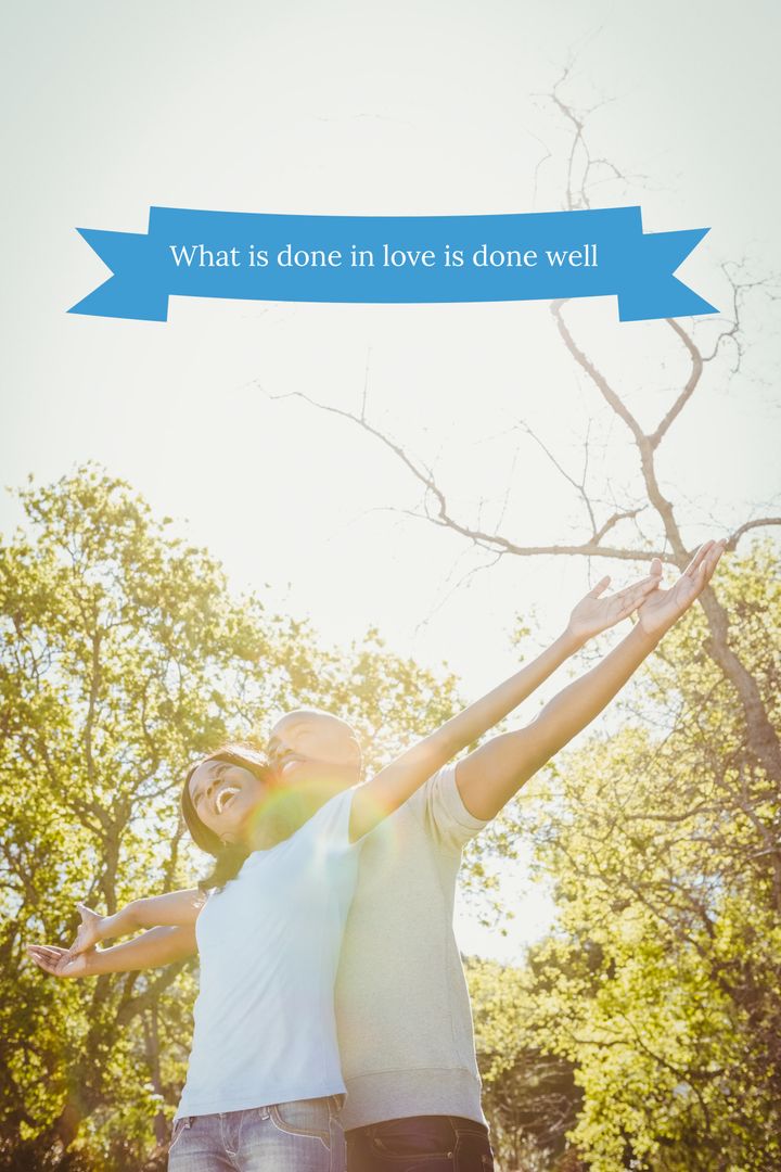 Happy Couple Embracing Love on Sunny Day