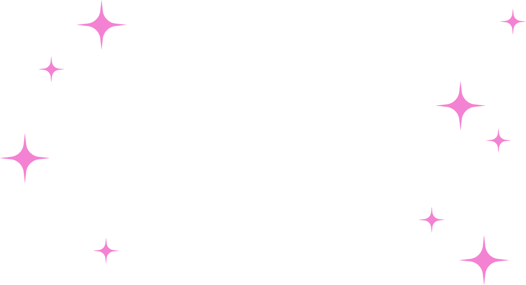 Pink Sparkles on Transparent Background for Glamorous Designs