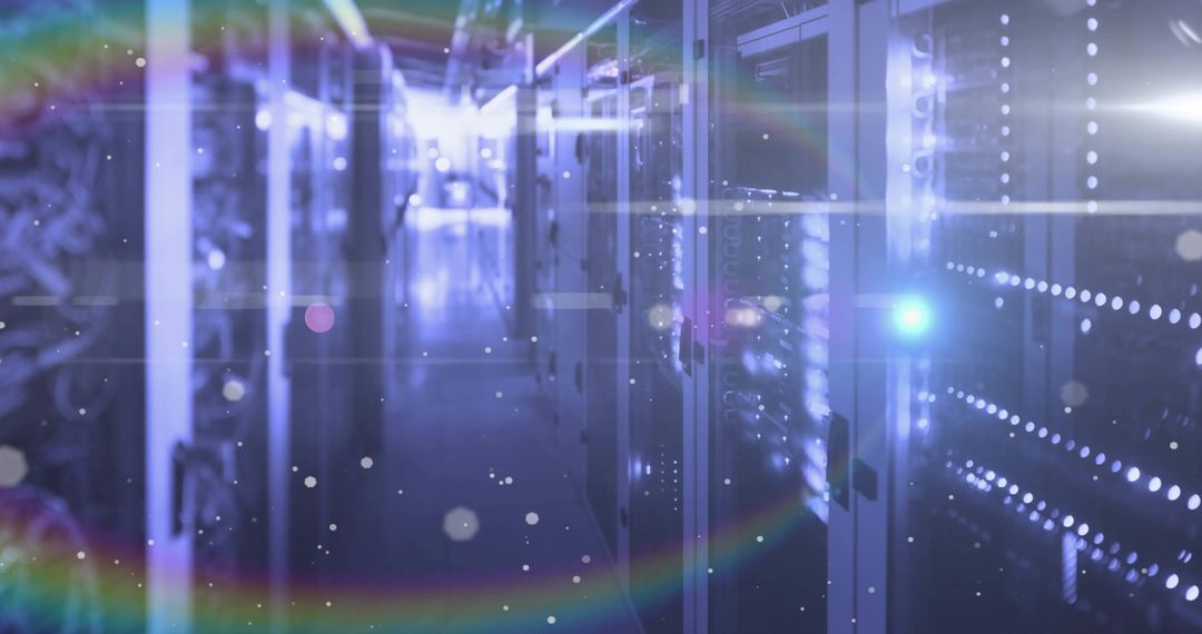 Global Data Network Concept with Futuristic Light Effects