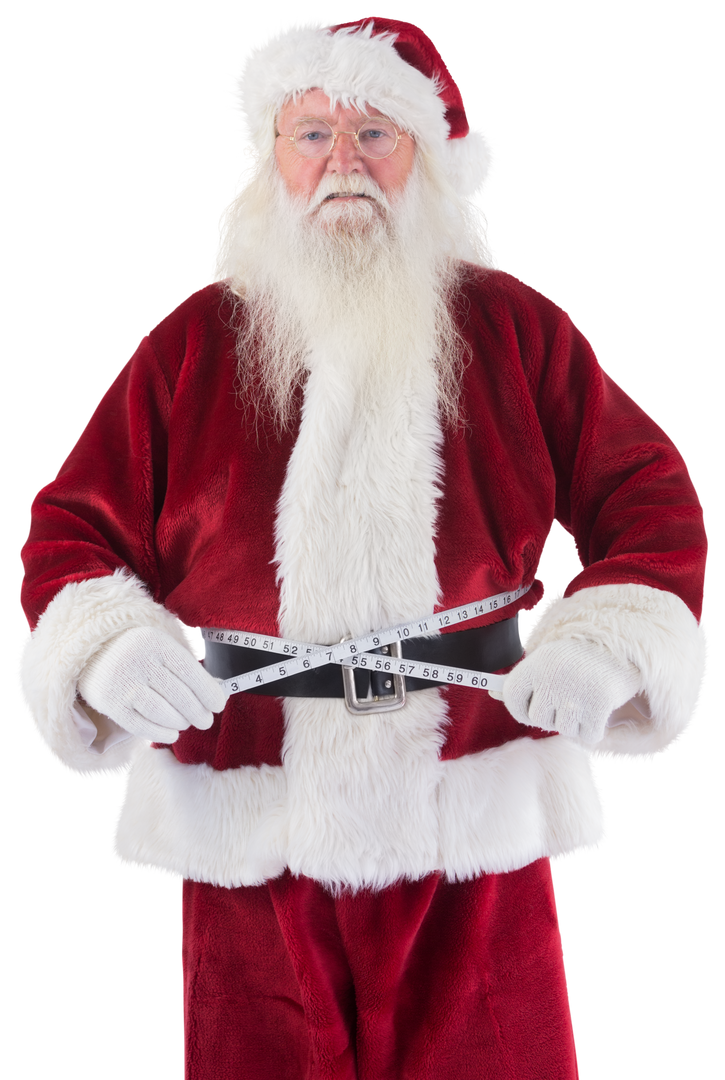 Transparent Santa Claus Measuring Waist for Holiday Fitness - Download Free Stock Images Pikwizard.com