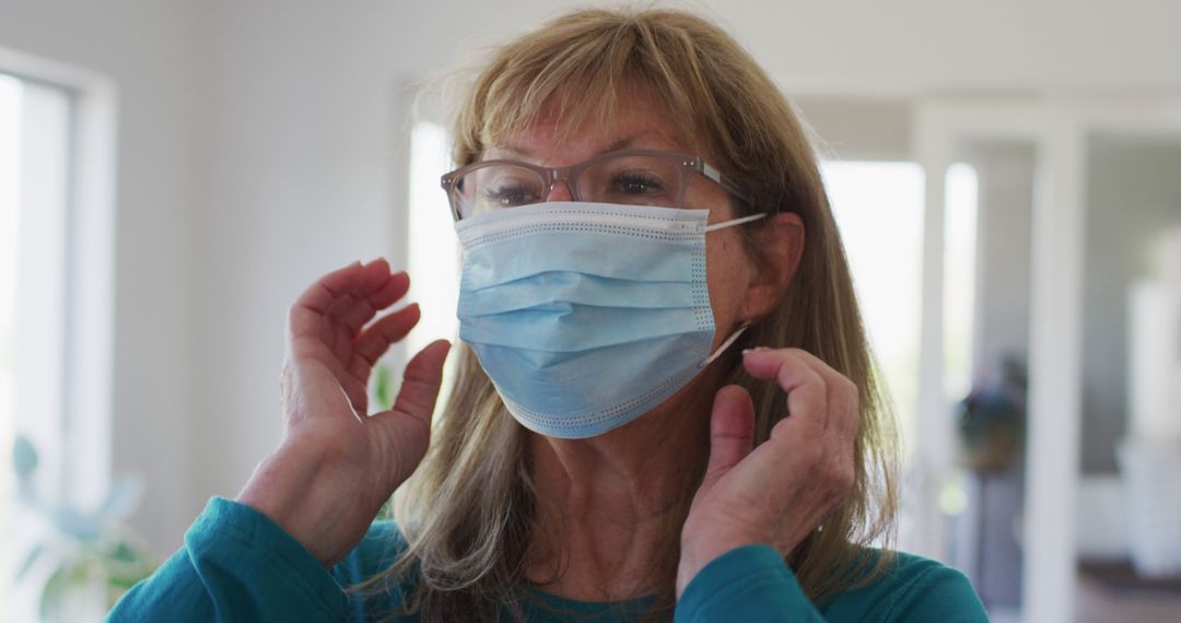 Elderly Woman Wearing Mask for Protection - Free Images, Stock Photos and Pictures on Pikwizard.com