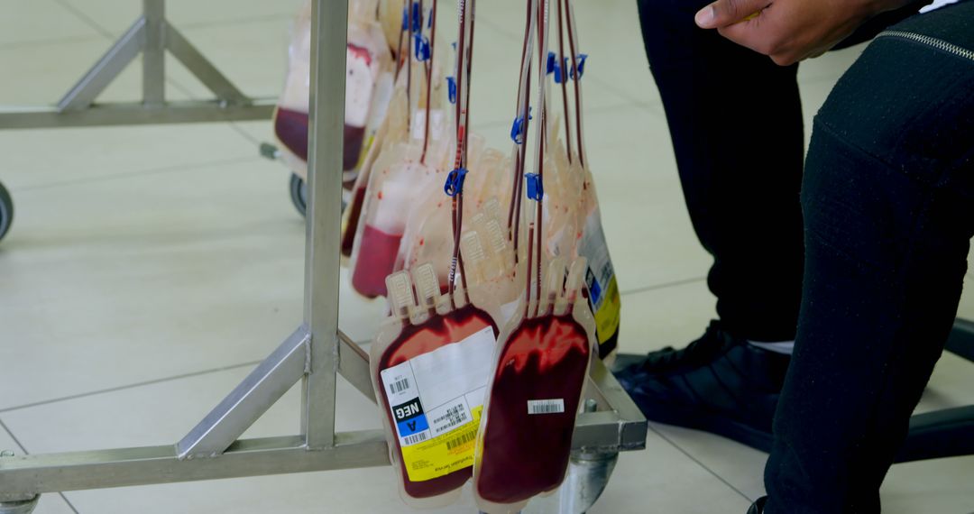 Blood Donation Bags in Medical Facility - Free Images, Stock Photos and Pictures on Pikwizard.com