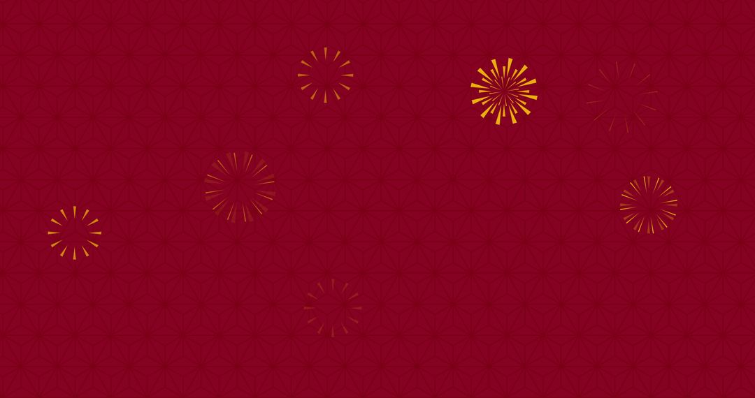 Bright Fireworks on Red Background Illustrating Festivity