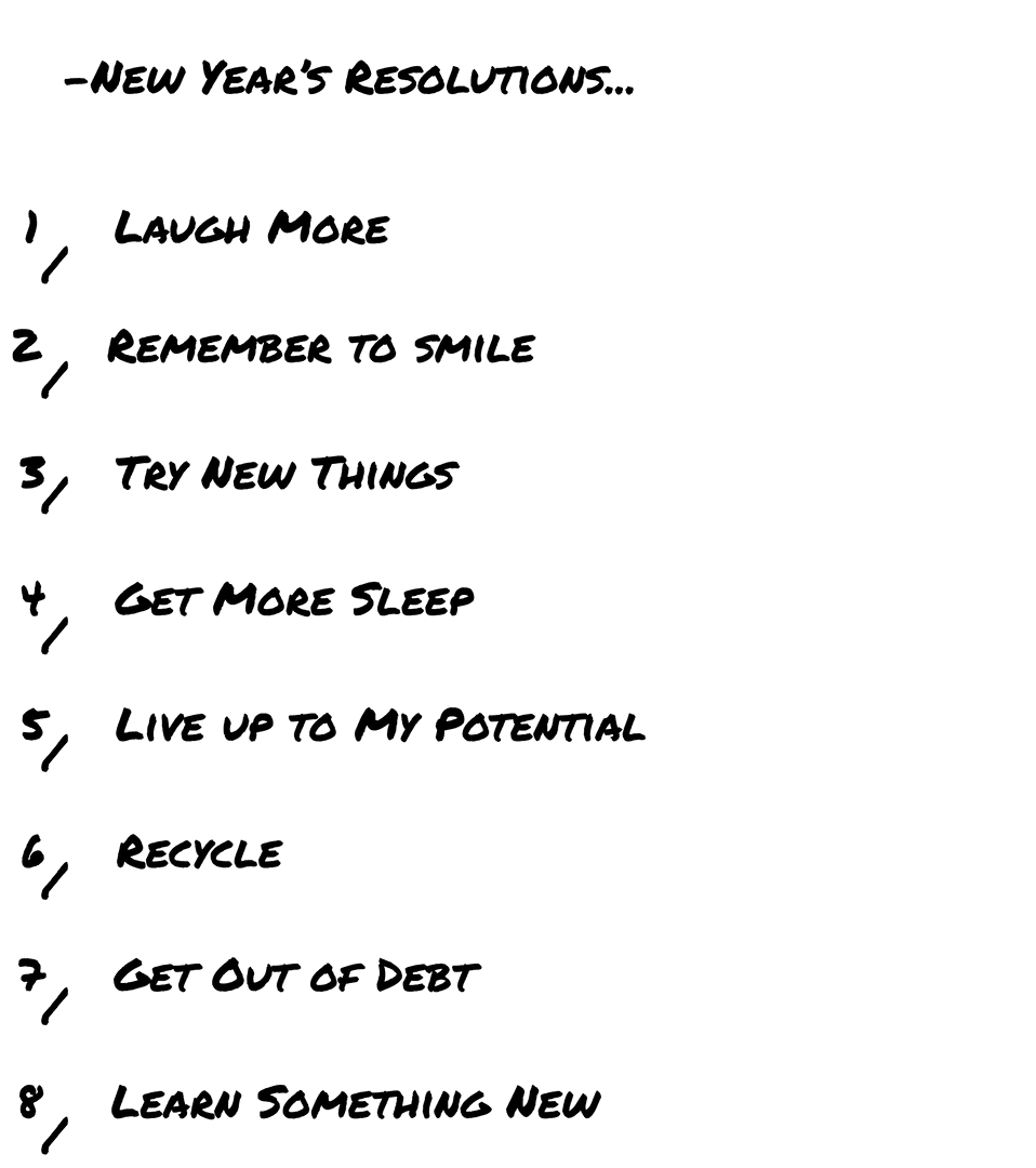 New Year's Resolutions Text Overlay on Transparent Background