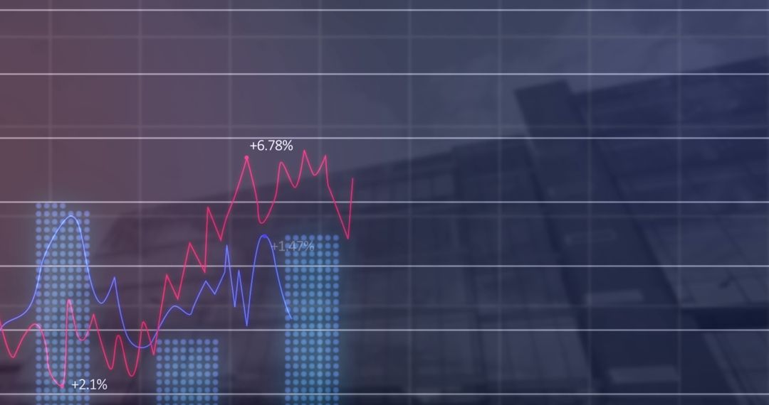 Financial Graph with Trending Data and Modern Cityscape Background - Free Images, Stock Photos and Pictures on Pikwizard.com