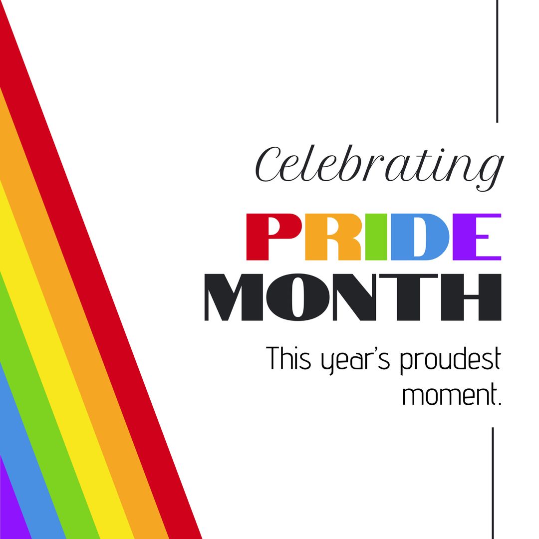 LGBTQ+ Pride Month Celebration with Rainbow Poster