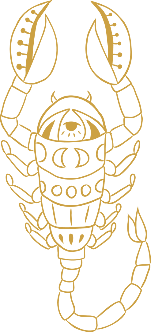 Intricate Scorpio Symbol on Transparent Background