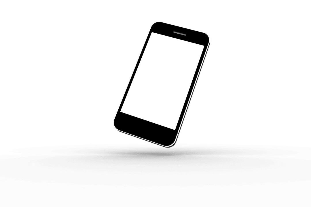 Digital Smartphone with Copy Space on Transparent Background