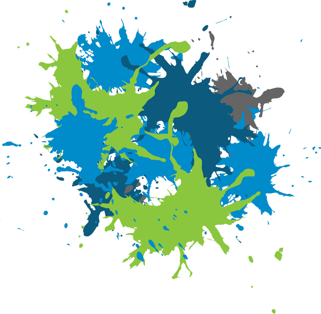 Colorful Paint Splatter on Transparent Background