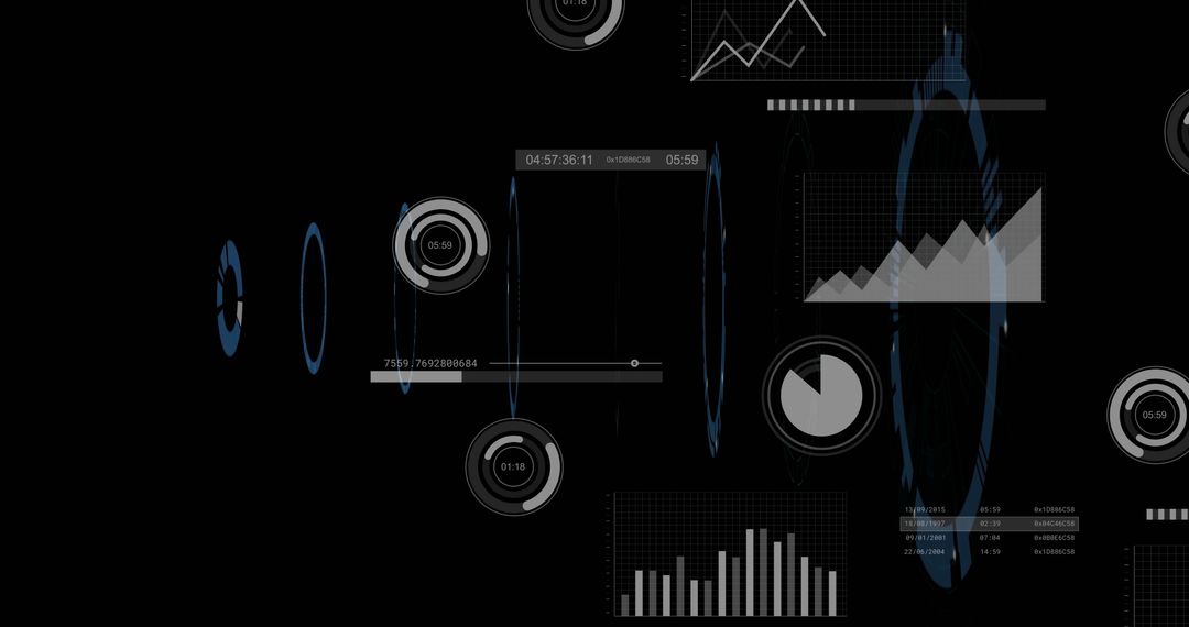 Digital Data Interfaces on Black Background for Global Computing