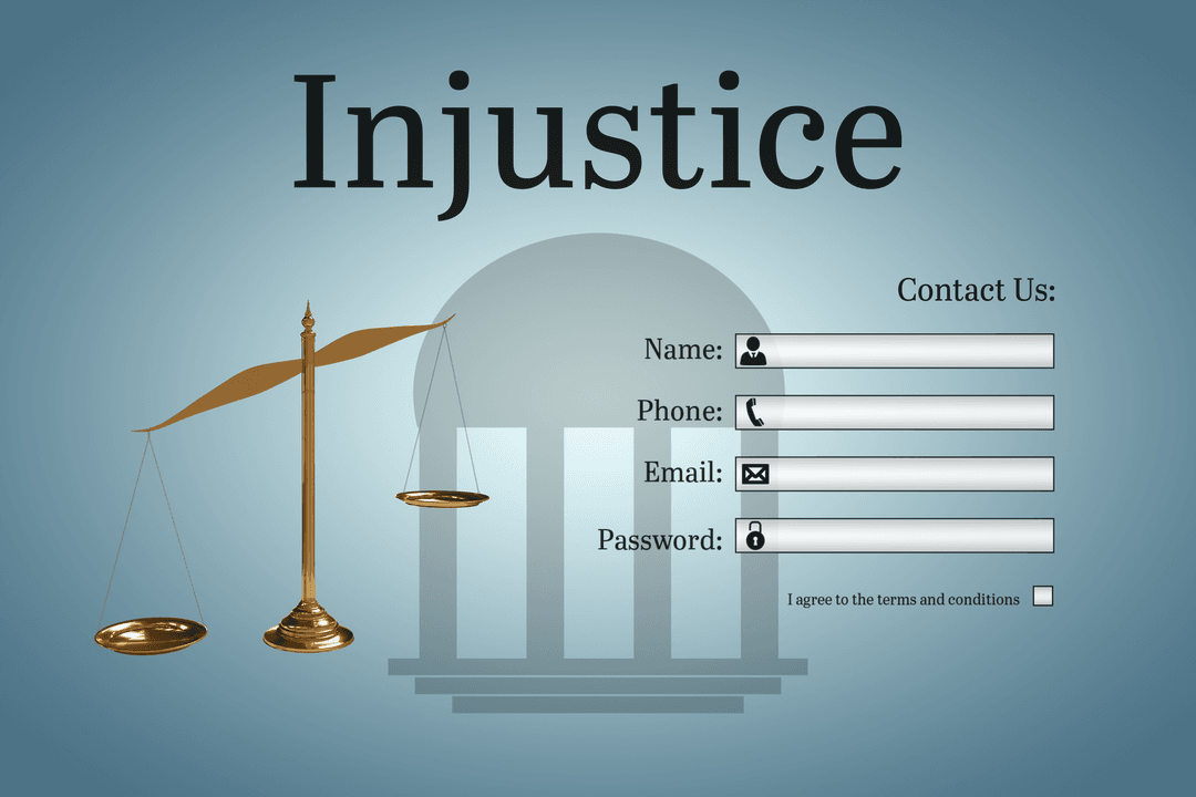Transparent Legal Contact Form with Justice Scale Icon