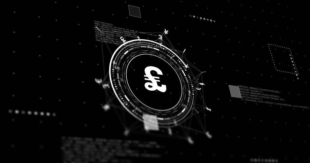 Digital Network with Pound Signs Symbolizing Global Finance