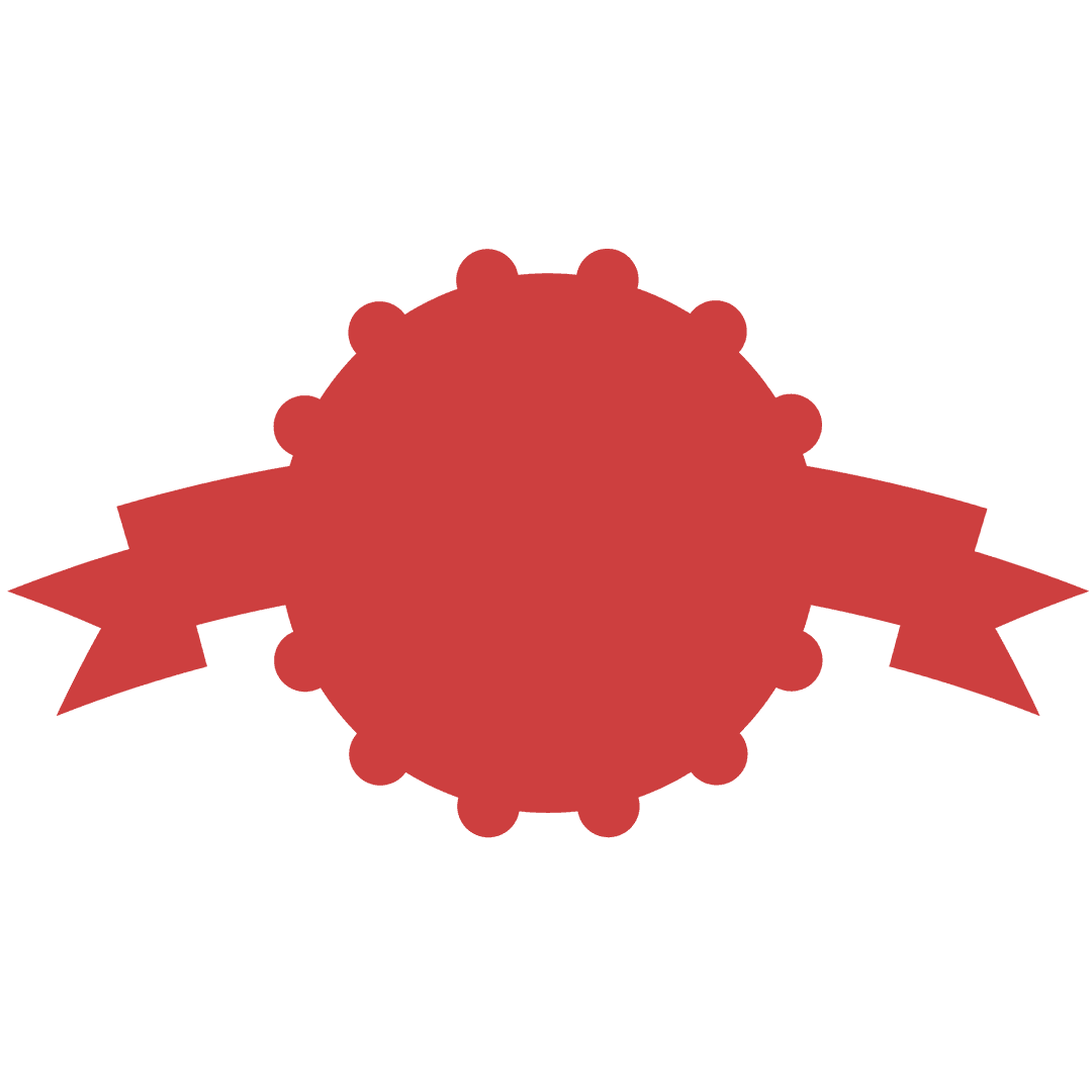 Red Ribbon Banner Illustration on Transparent Background