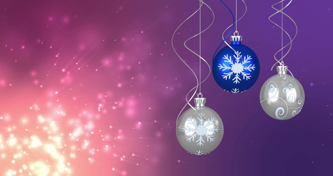 Hanging Christmas Baubles with Sparkling Light Effects