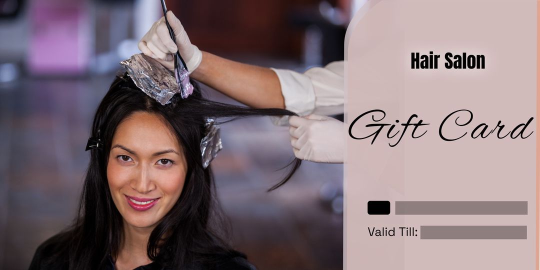 Hair Salon Gift Card with Smiling Woman - Download Free Stock Templates Pikwizard.com