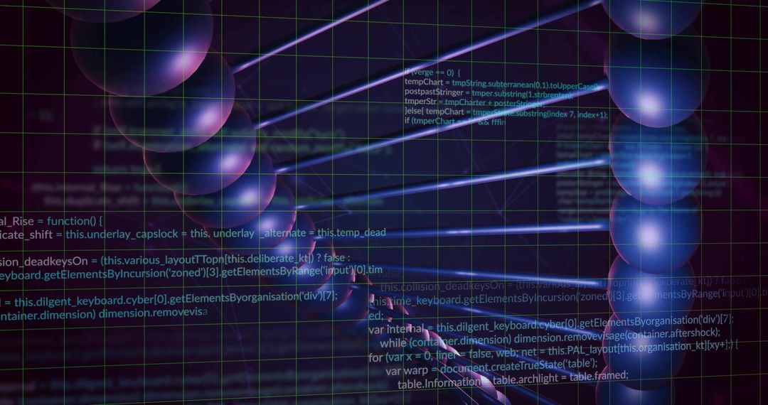 Cyberpunk Virtual Network with Glittering Digital Spheres