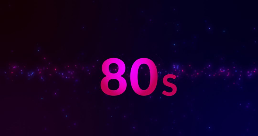 80s Retro Background with Neon Lights and Sparkles