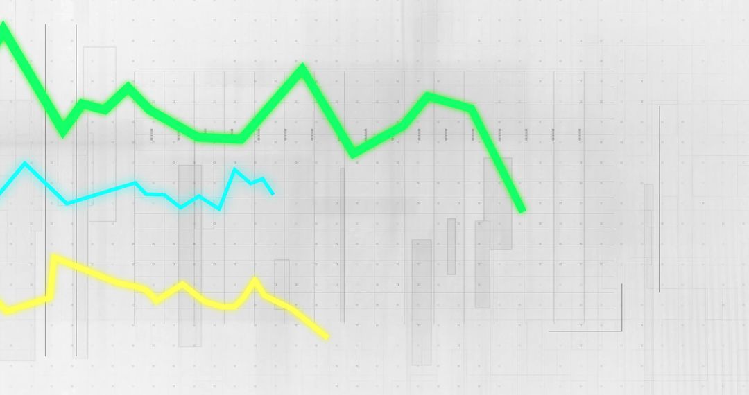 Abstract Business Data Visualization with Multiple Line Graphs