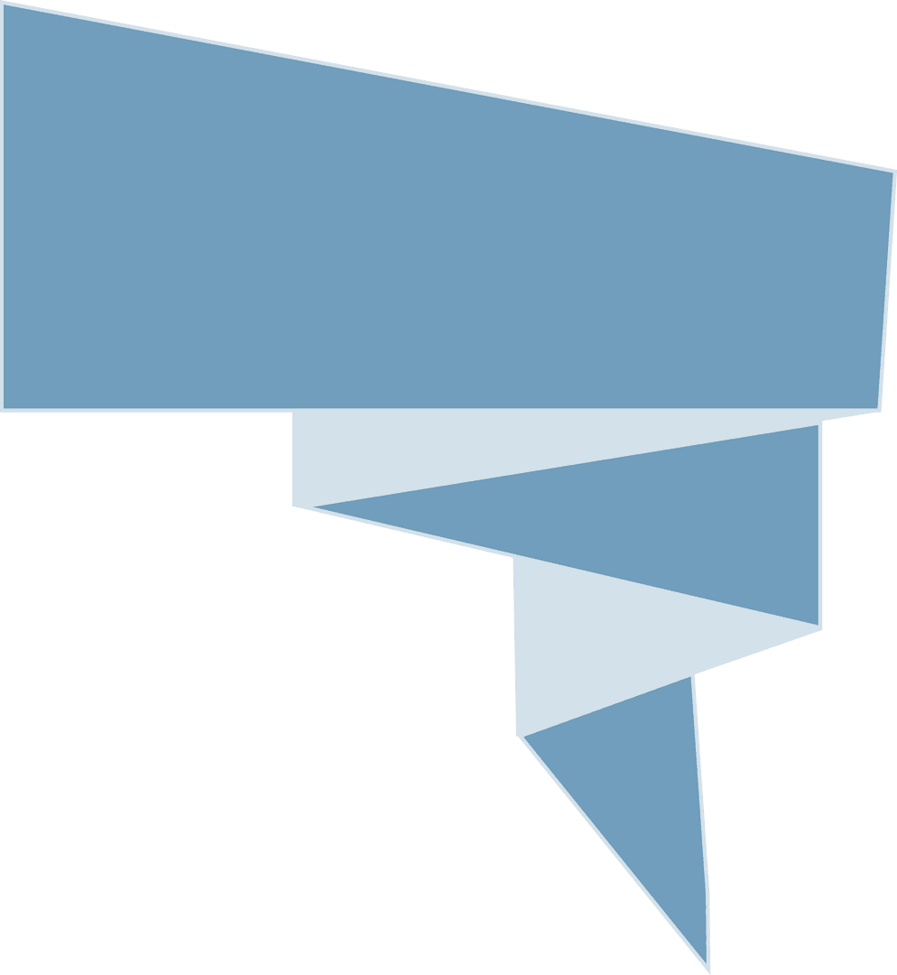 Abstract Blue Origami Banner on Transparent Background