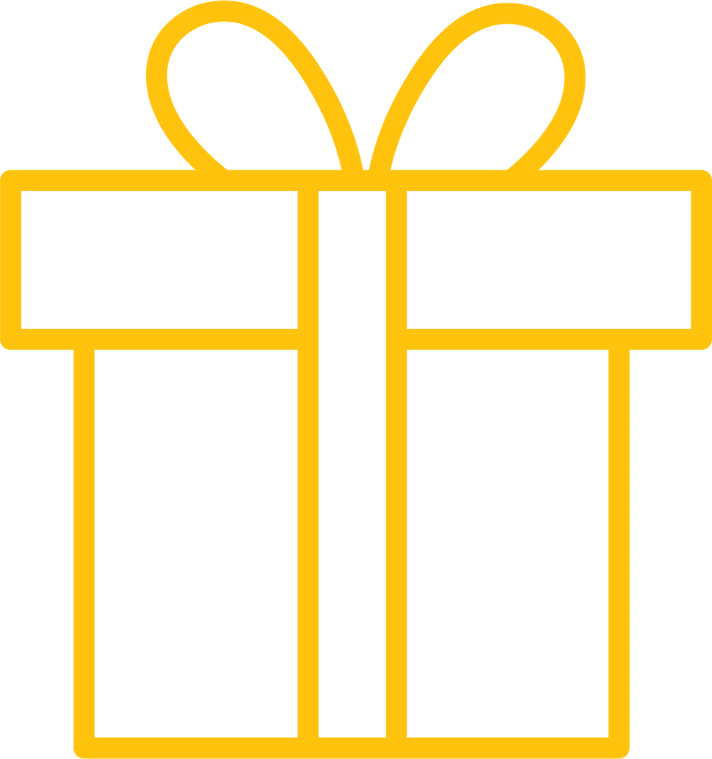 Yellow Gift Present Icon on Transparent Background