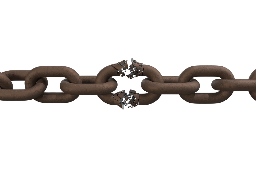 3D Illustration of Broken Metallic Chain Link - Download Free Stock Images Pikwizard.com