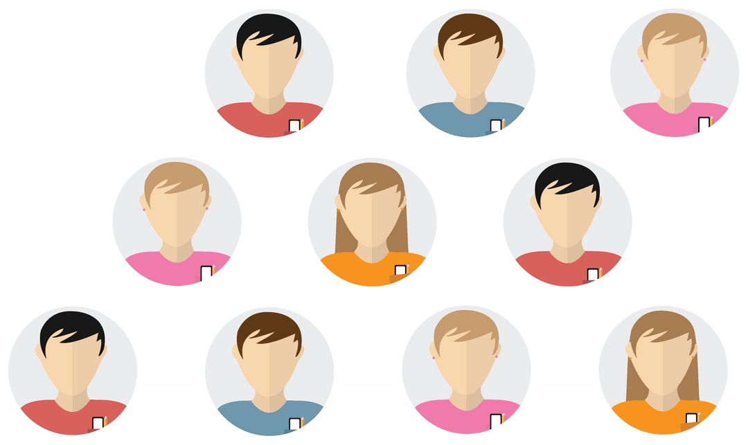 Networking Template with Illustrated People on Transparent Background