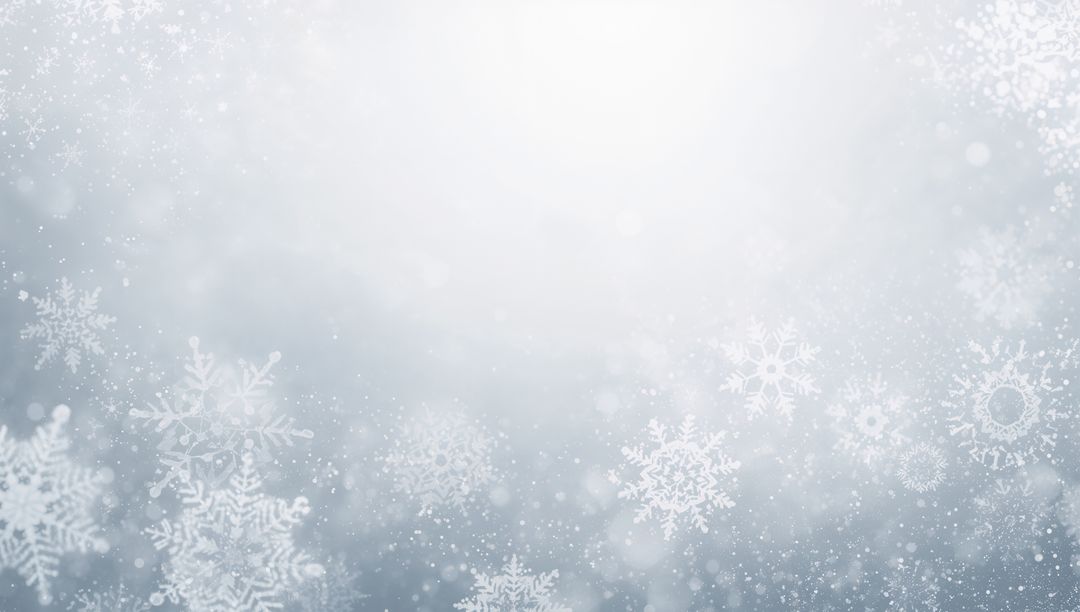 Softly Falling Snowflakes with Bokeh Light Winter Background for Holiday and Seasonal Design