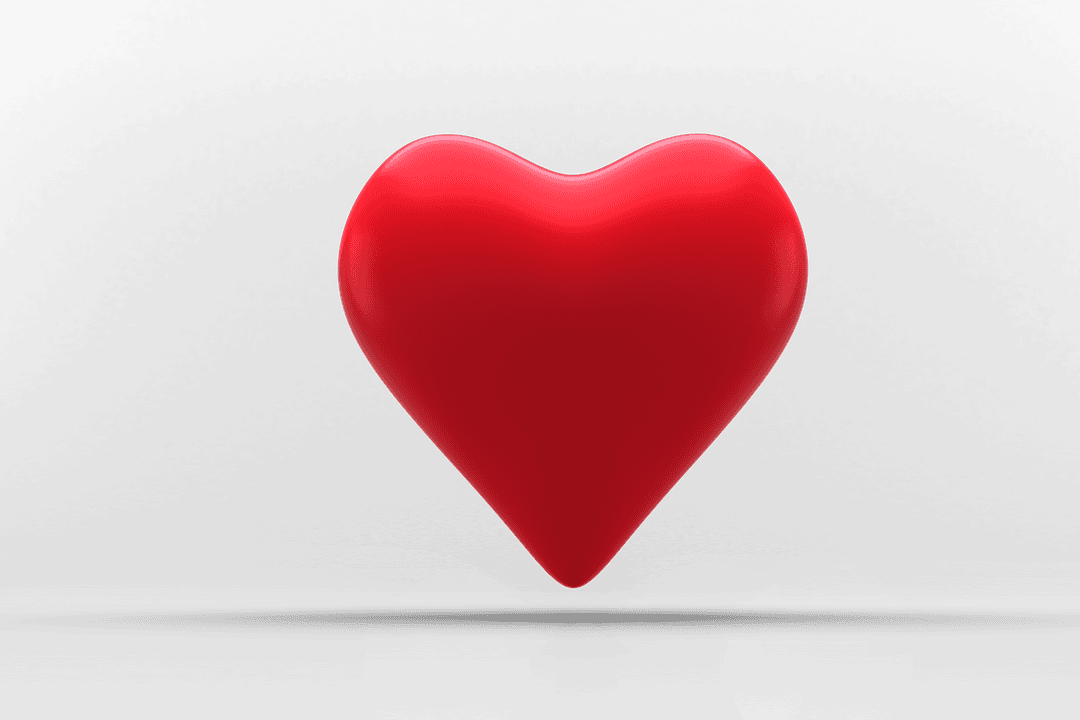 Bright Red Heart PNG Illustration on Transparent Background
