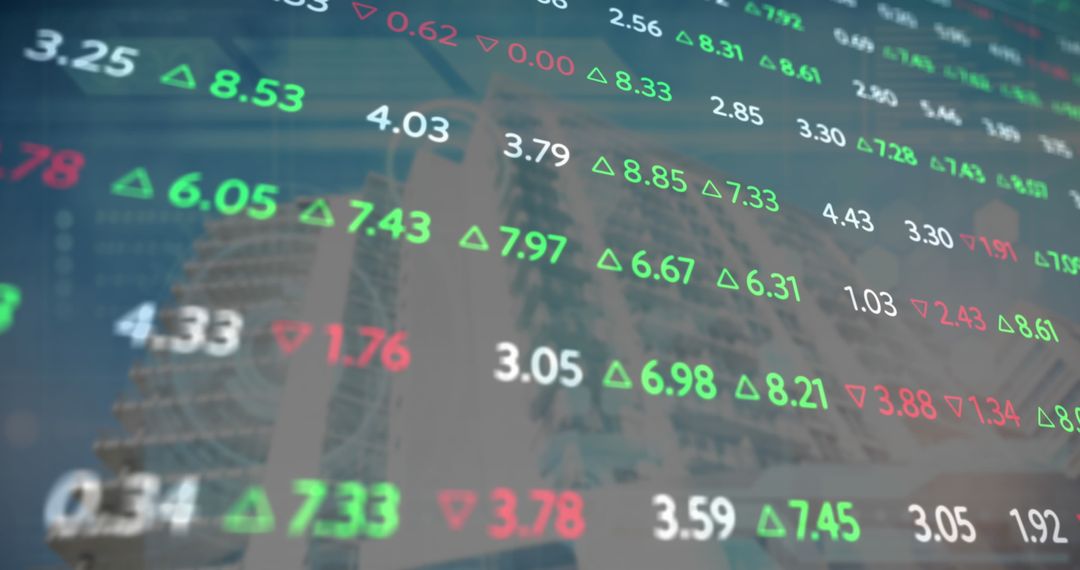 Digital Financial Data Against Modern Office Architecture