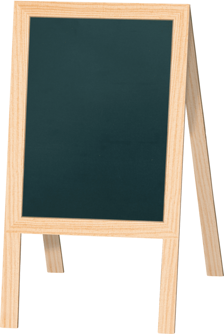 Wooden Chalkboard with Blank Space on Transparent Background