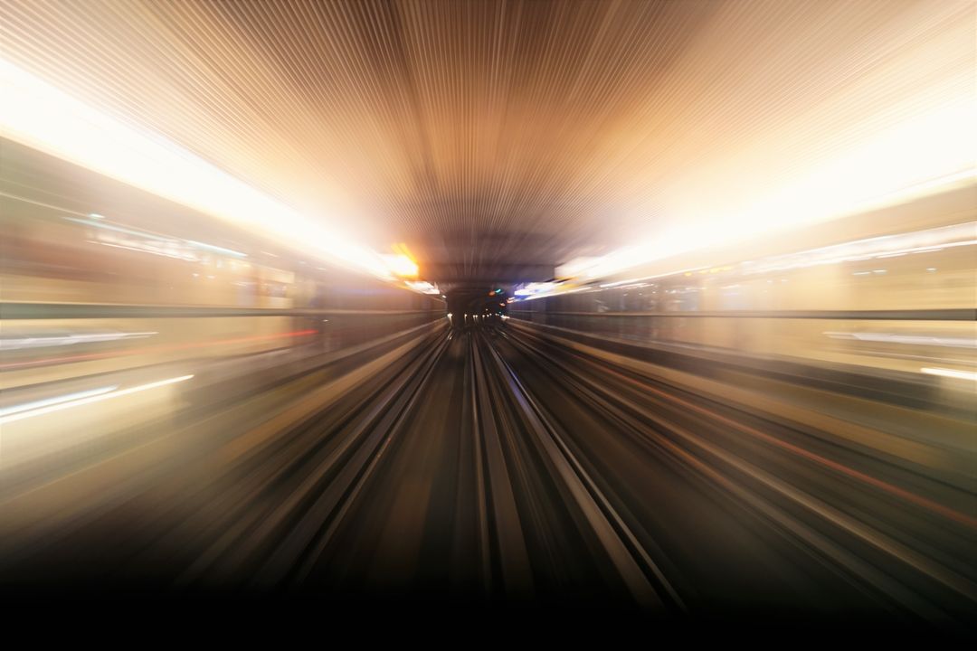 Motion Blur Effect in a Subway Tunnel with Lights in Background - Free Images, Stock Photos and Pictures on Pikwizard.com