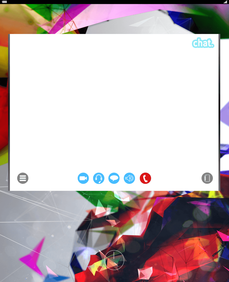 Video Call Interface with Transparent Geometric Shapes Background