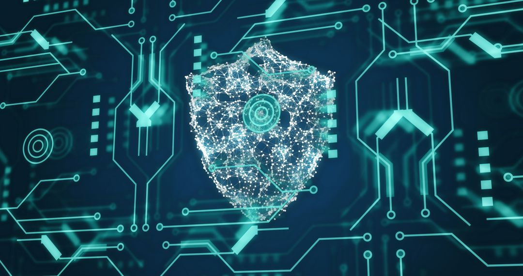 Digital Security Shield Surrounds Online Data Network