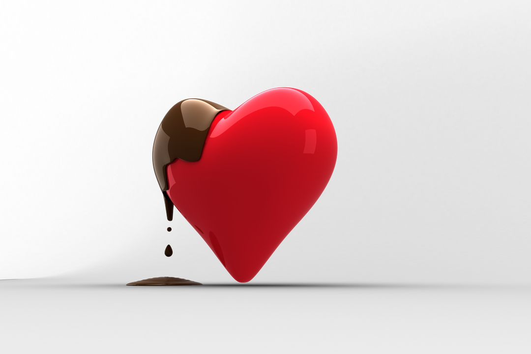 Red Heart Covered in Chocolate on Transparent Background Isolated Vector - Download Free Stock Images Pikwizard.com