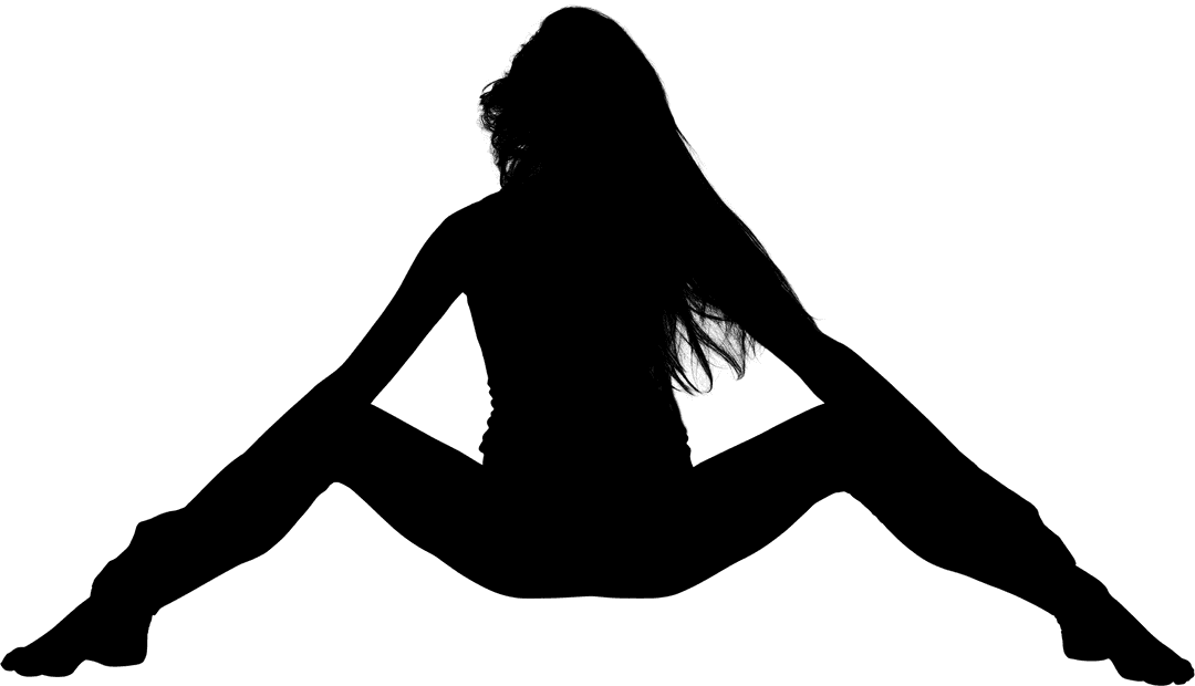 Transparent Silhouette of Woman in Seated Exercise Pose