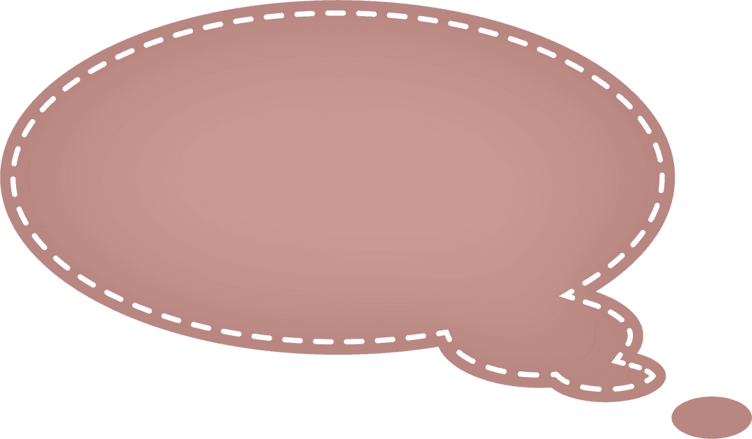 Pink Speech Bubble with Copy Space on Transparent Background