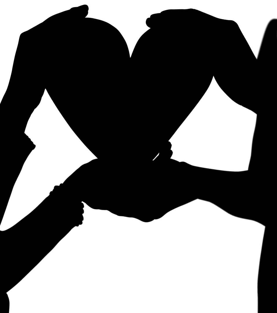 Silhouette of Hands Holding Heart Symbol with Transparent Background