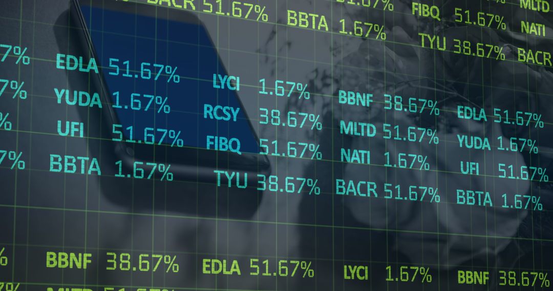 Digital Stock Market Data Visualized with Technology Overlay