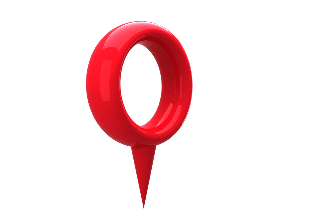 Shiny Red Navigation Marker And Transparent Motion Icon 3D