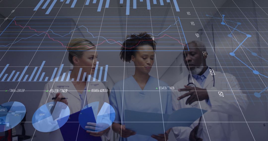 Medical Team Analyzing Data in Hospital with Technology Integration