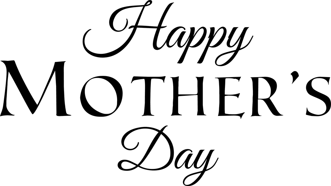 Happy Mother's Day Digital Text on Transparent Background