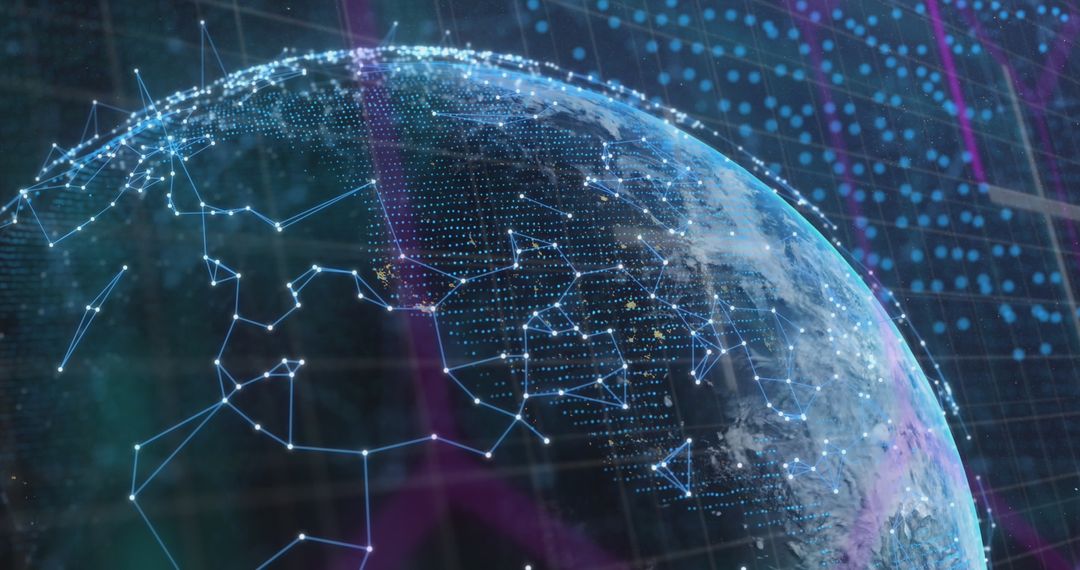 Digital Globe with Data Network and Connections