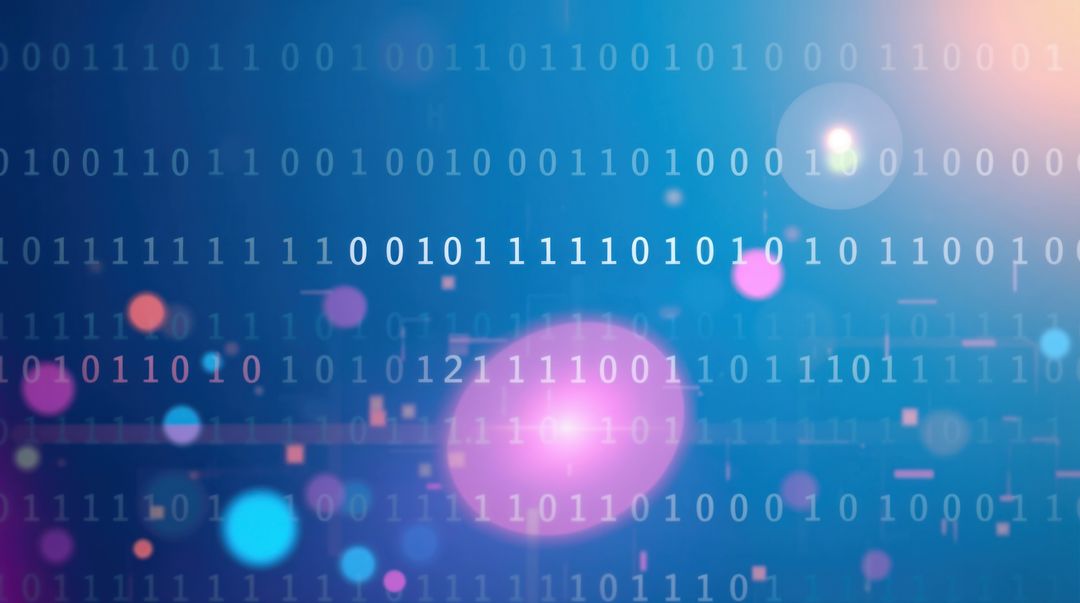 Binary Code and Digital Light Abstract Futuristic Background