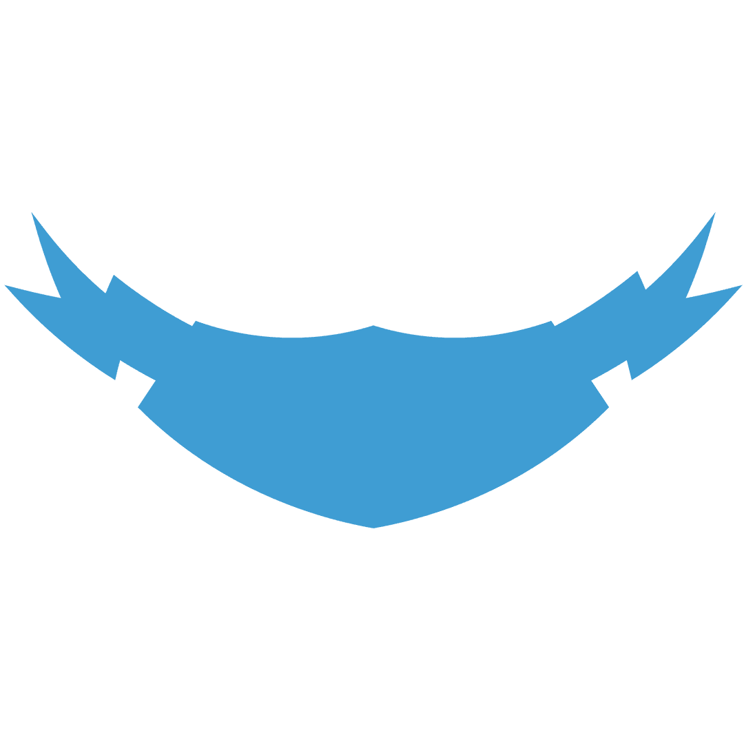 Transparent Curved Blue Label Design